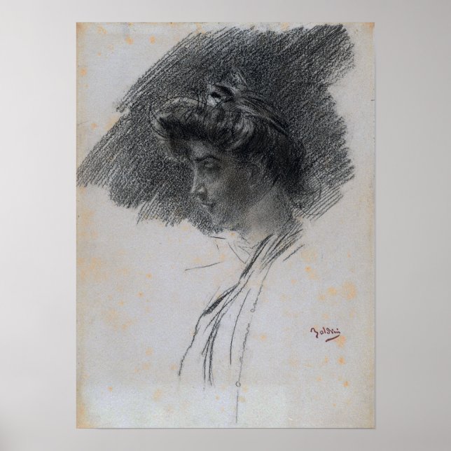 Boldini - Bust Of A Young Woman In Profile Poster (Front)