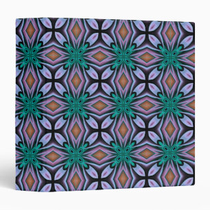 Boldly Elegant Teal Fractal Designed 1.5 Inch Binder