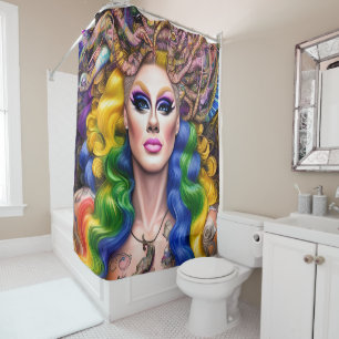 Boldly Glowing Rainbow Drag Queen Artwork Design