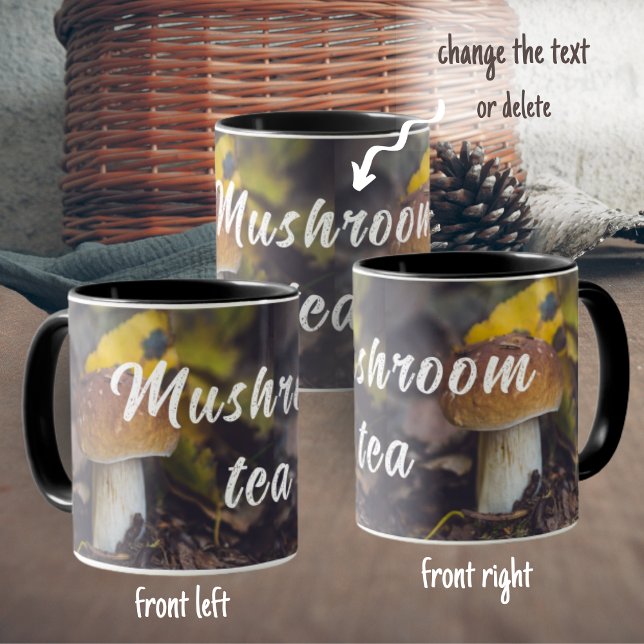Bolete mushroom with yellow leaves mug (Creator Uploaded)