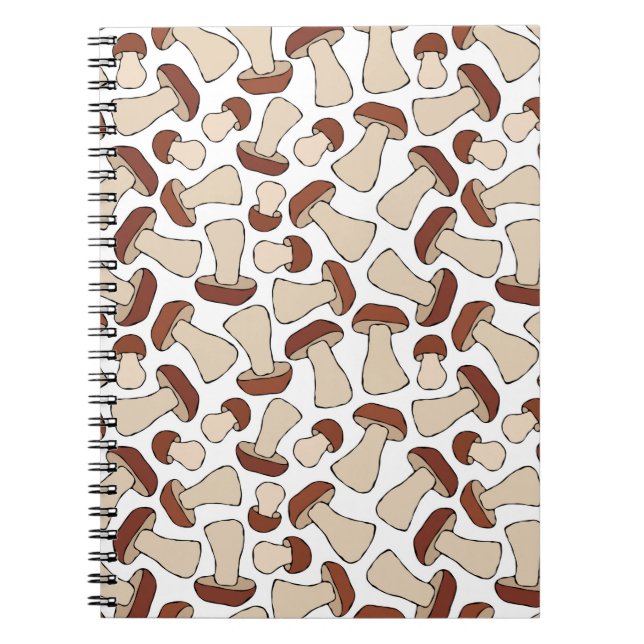 Boletus or Porcini Mushroom Seamless Endless Patte Notebook (Front)