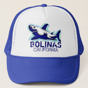 Bolinas California blue shark theme hat