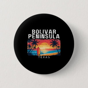 Bolivar Peninsula Texas Men Women Surfing _1  2 Inch Round Button