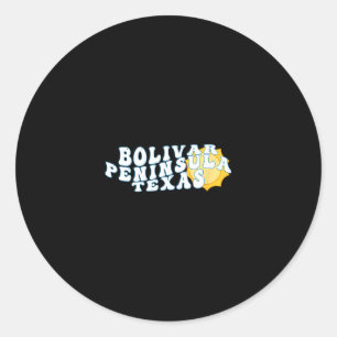 Bolivar Peninsula Texas Tx Sunrise Vacation Souven Classic Round Sticker