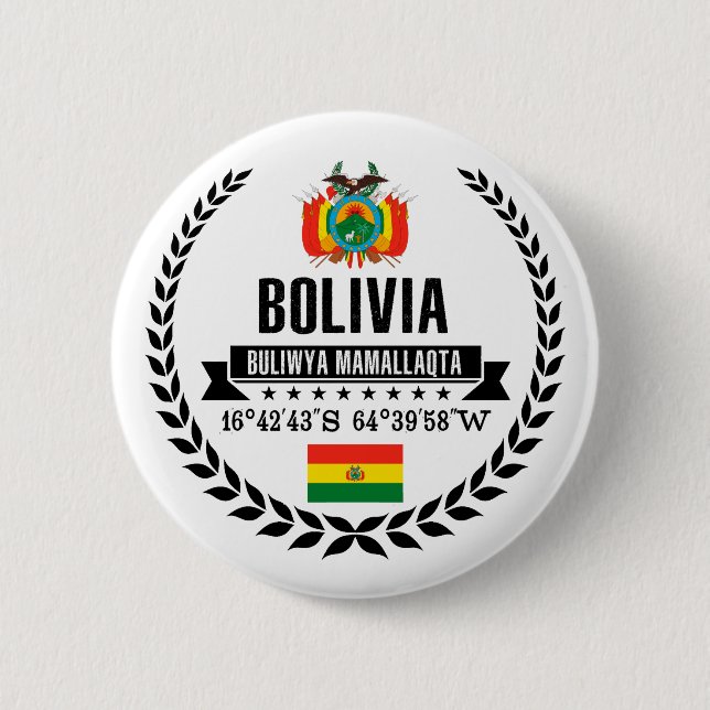Bolivia 2 Inch Round Button (Front)