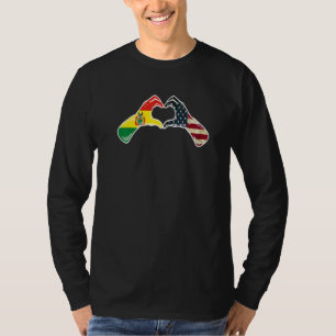Bolivia American USA Flag USA Bolivian Heart T-Shirt