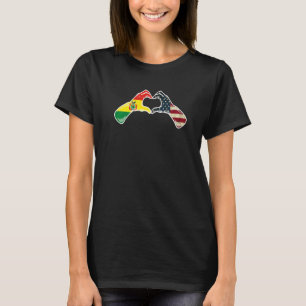Bolivia American USA Flag USA Bolivian Heart T-Shirt
