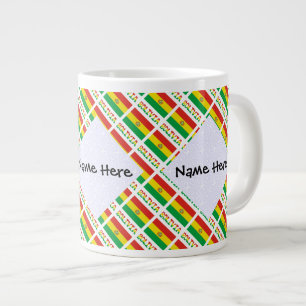Bolivia and Bolivian Flag Tiled Personalized  Large Coffee Mug