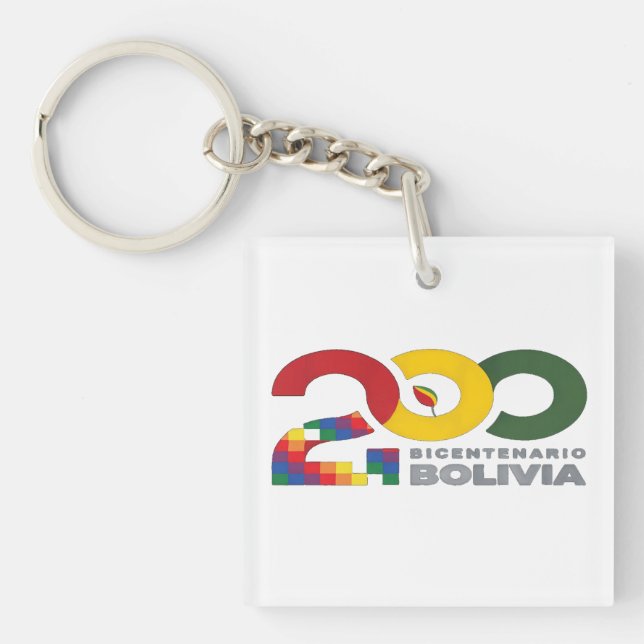 Bolivia bicentenario 200 años  keychain (Front)