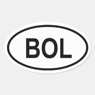 Bolivia "BOL" Oval Sticker