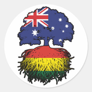 Bolivia Bolivian Australian Australia Tree Roots Classic Round Sticker