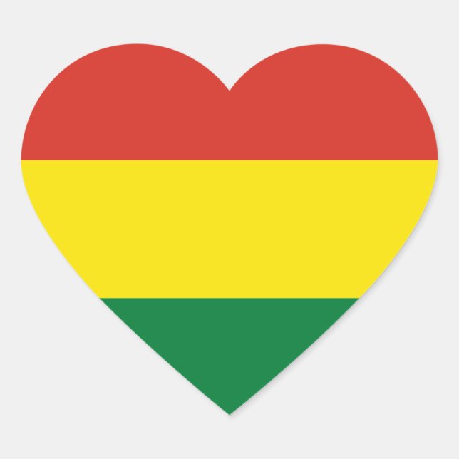 Bolivia/Bolivian (Civil) Heart Flag Heart Sticker (Front)