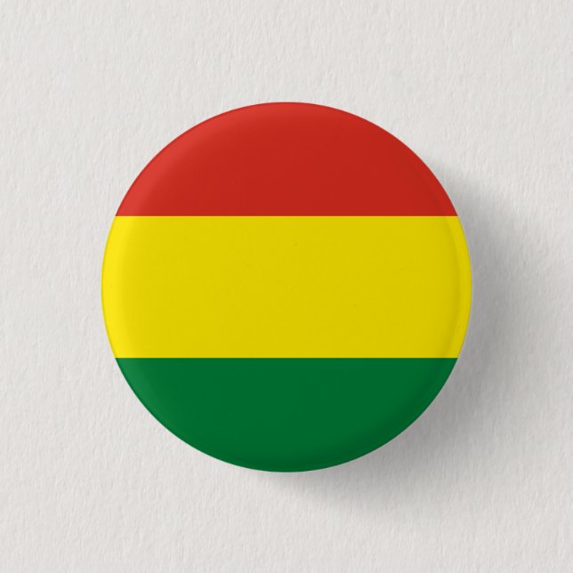 Bolivia (Bolivian) Flag 1 Inch Round Button (Front)