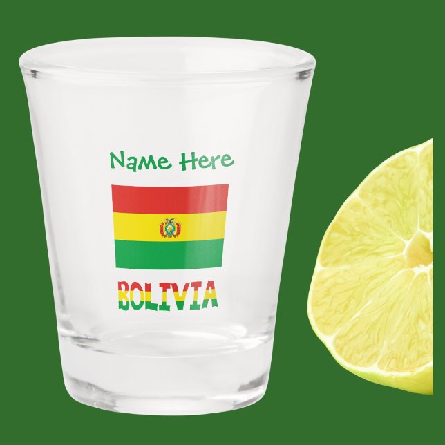 Bolivia Bolivian Flag Green Personalization  Shot Glass (Creator Uploaded)