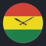Bolivia (Bolivian) Flag Large Clock<br><div class="desc">Customizable World Flag Products - Please feel free to add your own text.</div>