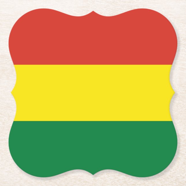 Bolivia (Bolivian) Flag Paper Coaster (Front)