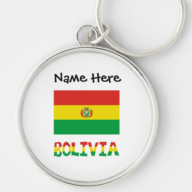 Bolivia Bolivian Flag Personalized  Keychain (Front)