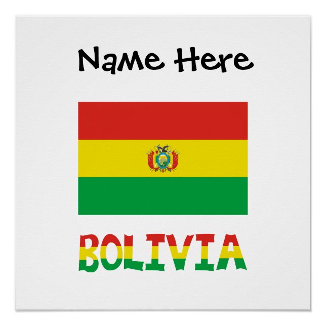 Bolivia Bolivian Flag Personalized  Poster (Front)