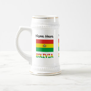 Bolivia Bolivian Flag Personalized Text Beer Stein