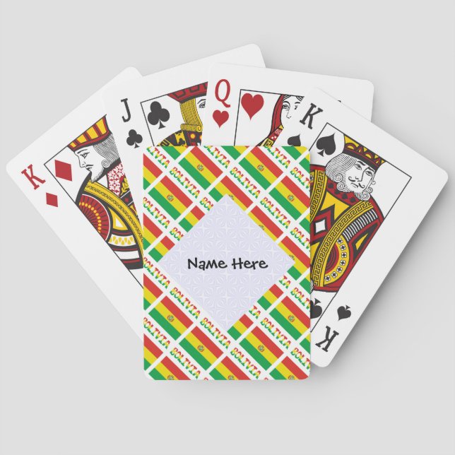 Bolivia Bolivian Flag Tiled Personalized  Playing Cards (Back)