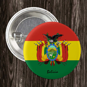 Bolivia button, patriotic Bolivian Flag fashion 1 Inch Round Button