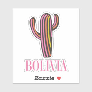Bolivia cactus travel poster