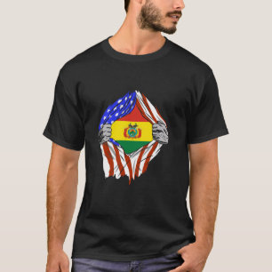 Bolivia Chest Bolivian Flag America USA Bolivian R T-Shirt