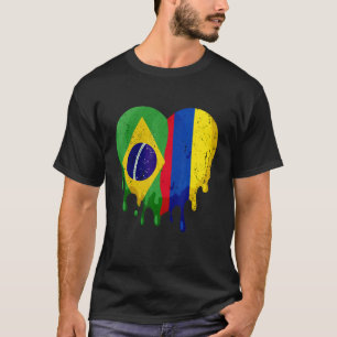 Bolivia Colombia Flag Heart Citizen Grown Patriot  T-Shirt