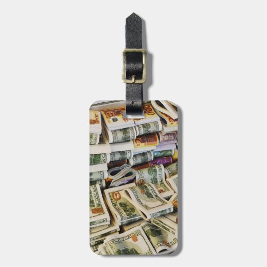 Bolivia, Copacabana, Close-Up Of Piled Bundle Luggage Tag