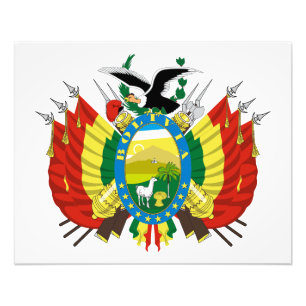 Bolivia country coat arms symbol emblem flag photo print
