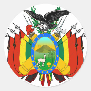bolivia emblem classic round sticker