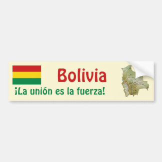 Bolivia Flag and Map Bumper Sticker