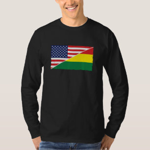 Bolivia Flag And Usa Flag Roots Bolivian Ancestry T-Shirt