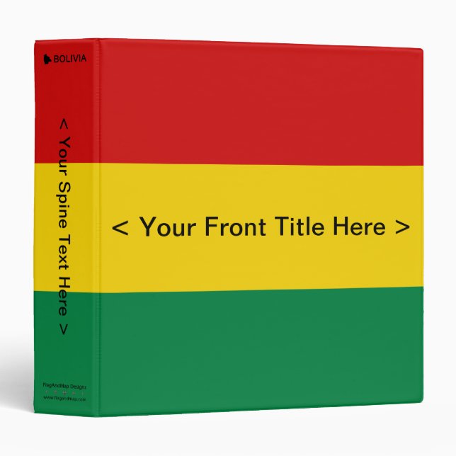 Bolivia Flag Binder (Front/Spine)