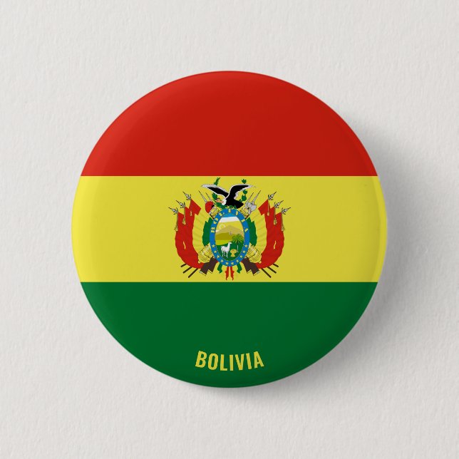 Bolivia Flag Charming Patriotic 2 Inch Round Button (Front)