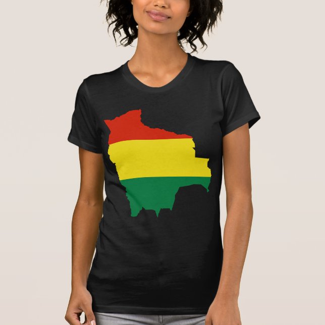 Bolivia Flag map BO T-Shirt (Front)