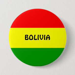 BOLIVIA: Flag of Bolivia 3 Inch Round Button