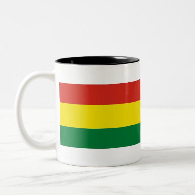 Bolivia Flag Two-Tone Coffee Mug (Left)
