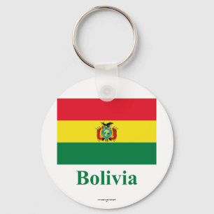 Bolivia Flag with Name Keychain