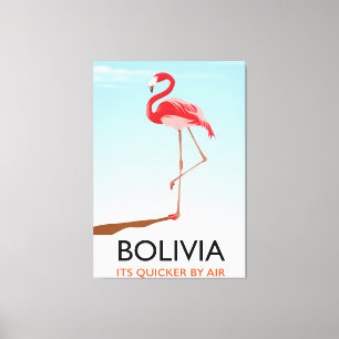 Bolivia Flamingo travel poster Canvas Print