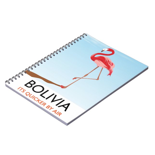 Bolivia Flamingo travel poster Notebook (Left Side)