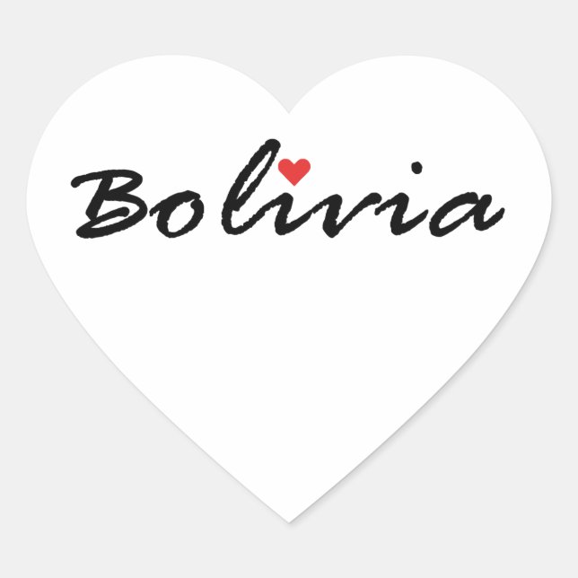 Bolivia. I love Bolivia Heart Sticker (Front)
