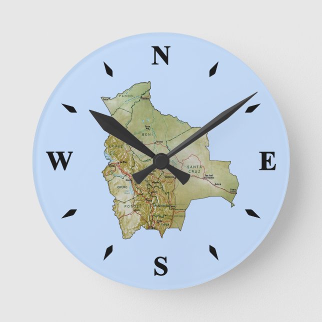 Bolivia Map Clock (Front)