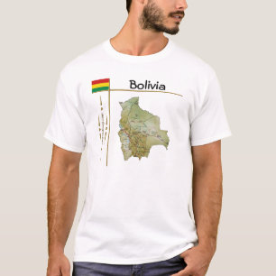 Bolivia Map + Flag + Title T-Shirt