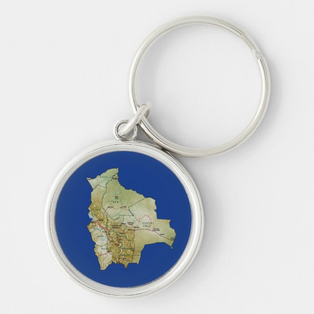Bolivia Map Keychain (Front)