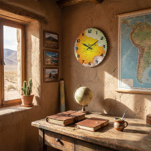 Bolivia Map  Large Clock