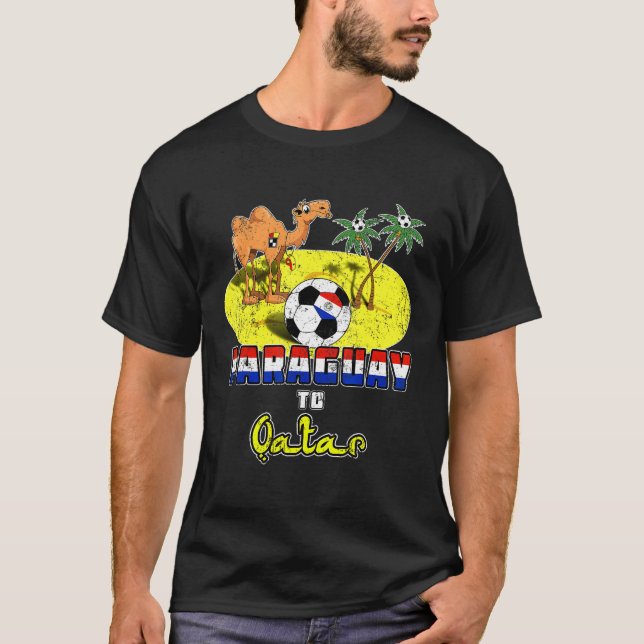 Bolivia National Soccer Team to Qatar Camel Palm R T-Shirt (Front)
