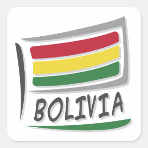 Bolivia  Pride X Flag Square Sticker