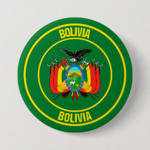 Bolivia Round Emblem 3 Inch Round Button