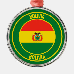 Bolivia Round Emblem Metal Ornament